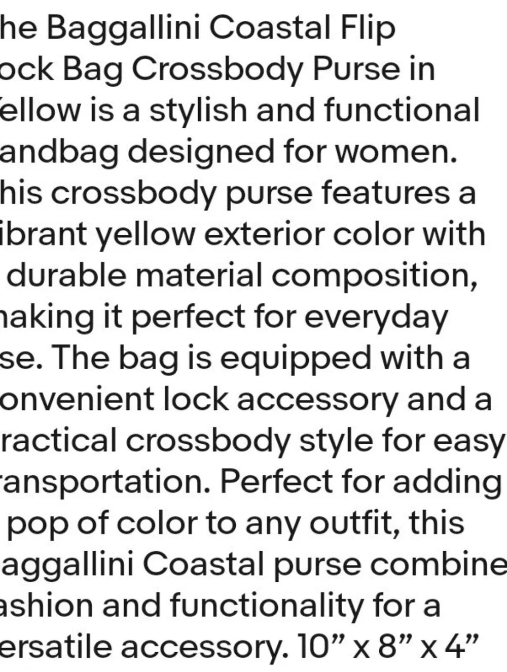 Baggallini Yellow Crossbody Shoulder Bag